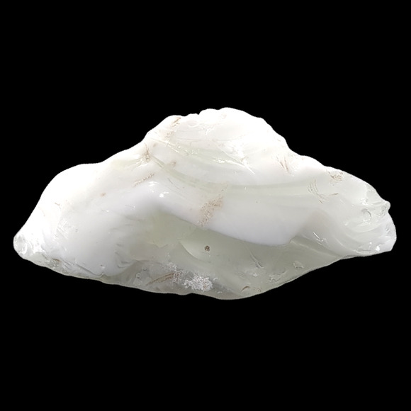 Vaseline Milk Glass Art Glass Cullet Sculpture Glowing Swirl Uranium Slag #4GX31 - Picture 5 of 8